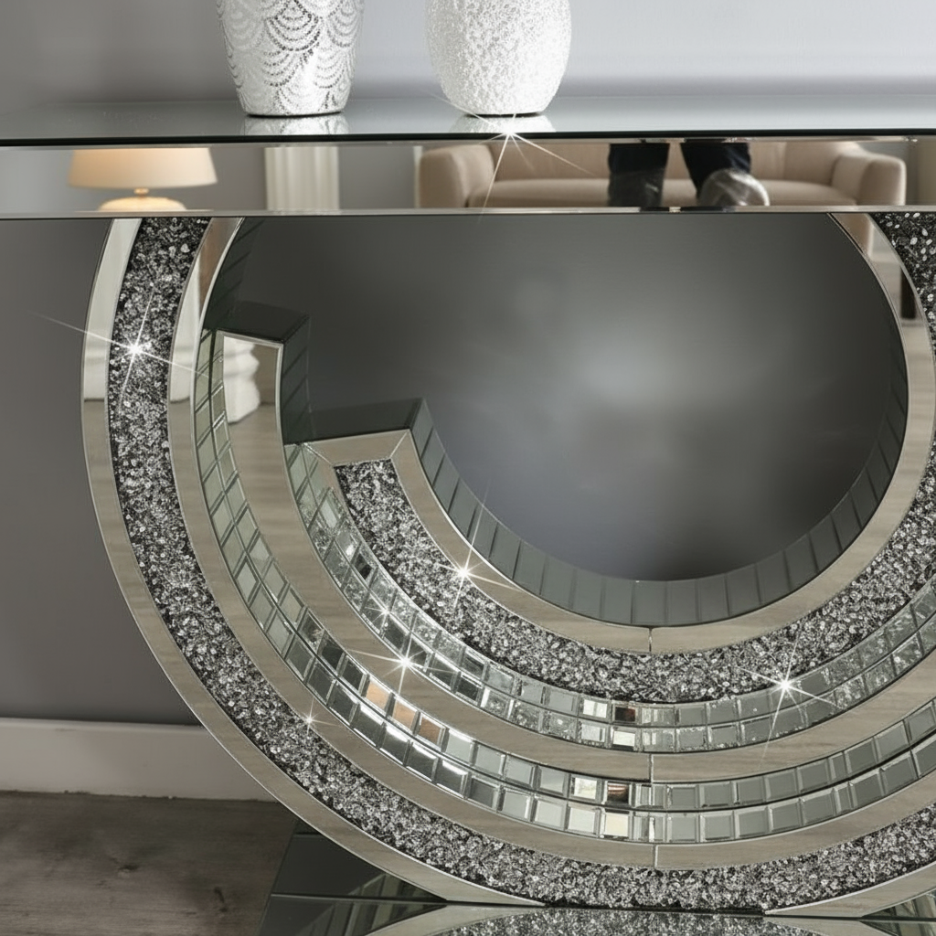 Console table close-up view