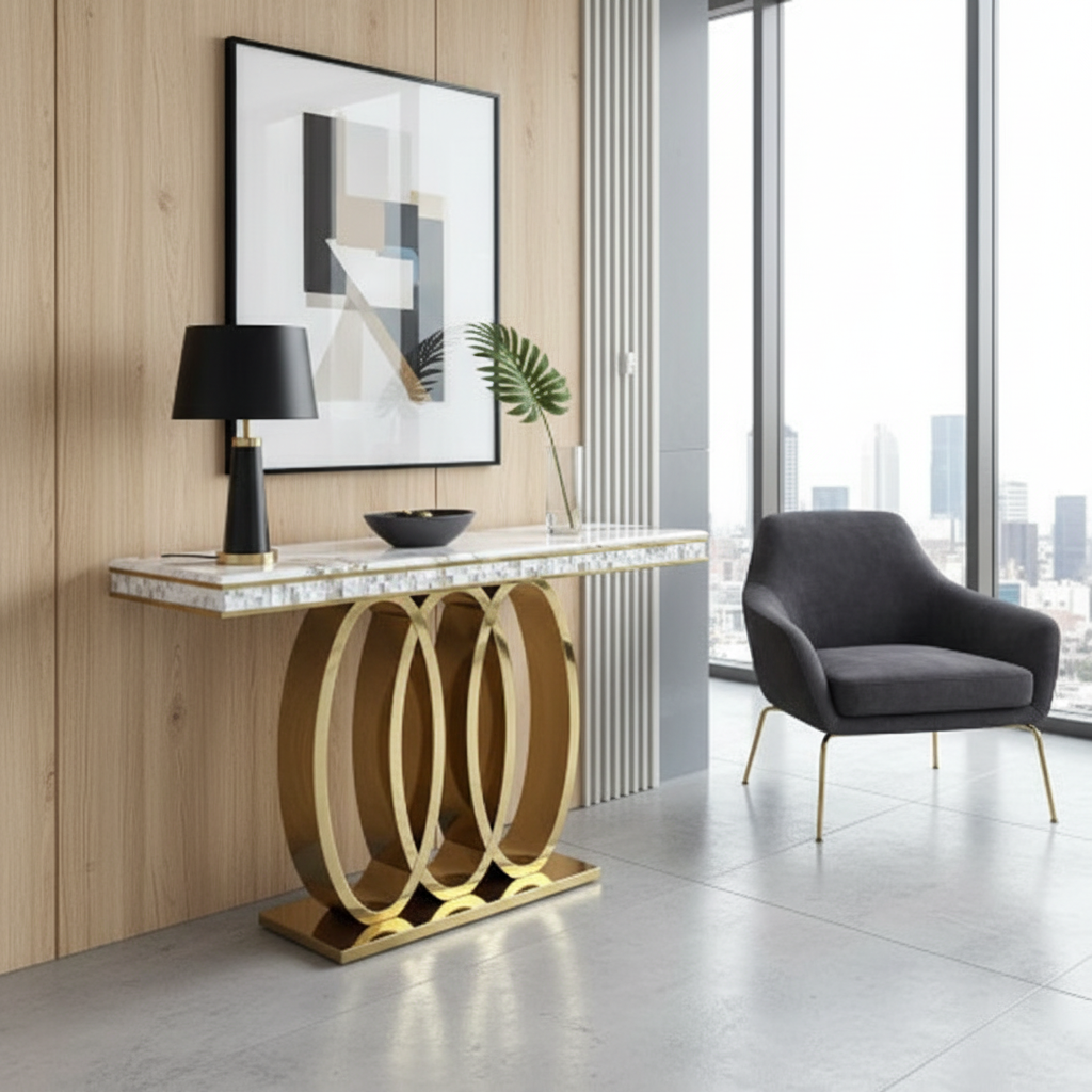 Console table in contemporary interior