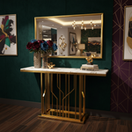 Console table with matching mirror design