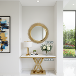 Console Table with Sunburst Mirror - Living room setting