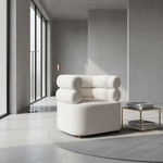 Contemporary white chair close-up