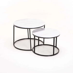 Alice Set of two nesting tables (White and Black) - MHF Decor-Delights