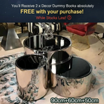 PROMO DEAL - Silver Cosmo Coffee Table Set (3 tables) RECEIVE 2 X FREE DECOR DUMMY BOOKS!