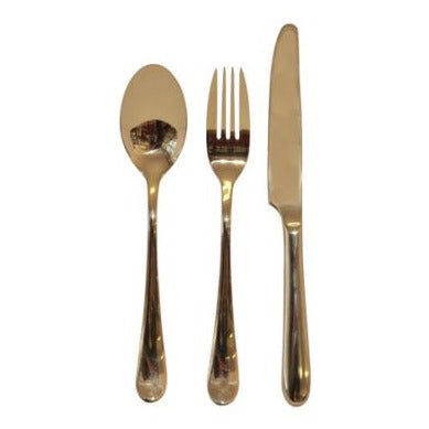 Gold Cutlery Knife, Fork and Spoon (Set)