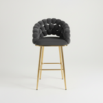 Alley Velvet Bar Stools (Available in Black, Taupe, Off White, Light Grey or Dark Grey) For a Set of 2