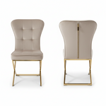 Ophelia Velvet Dining Chairs (Available in Beige or Grey)