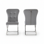 Ophelia Velvet Dining Chairs (Available in Beige or Grey)