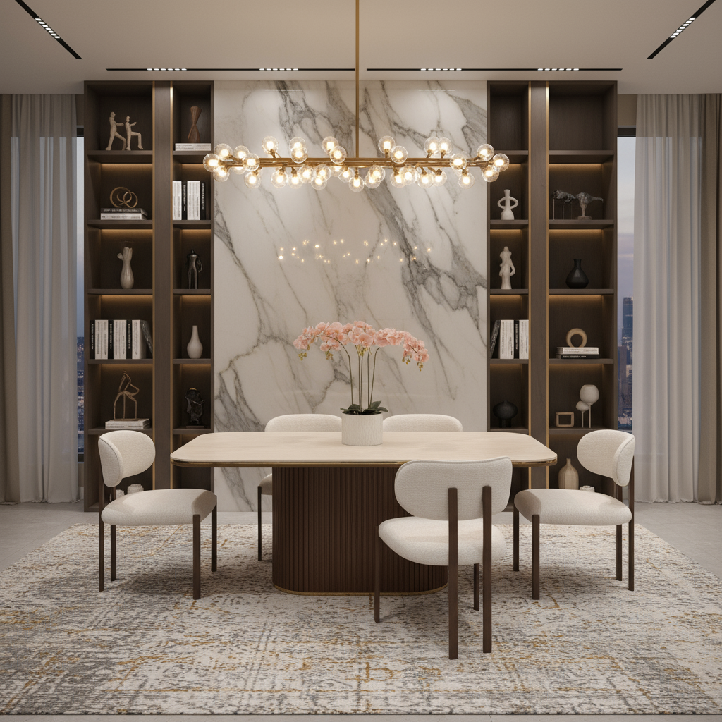 Dining set in luxurious setting