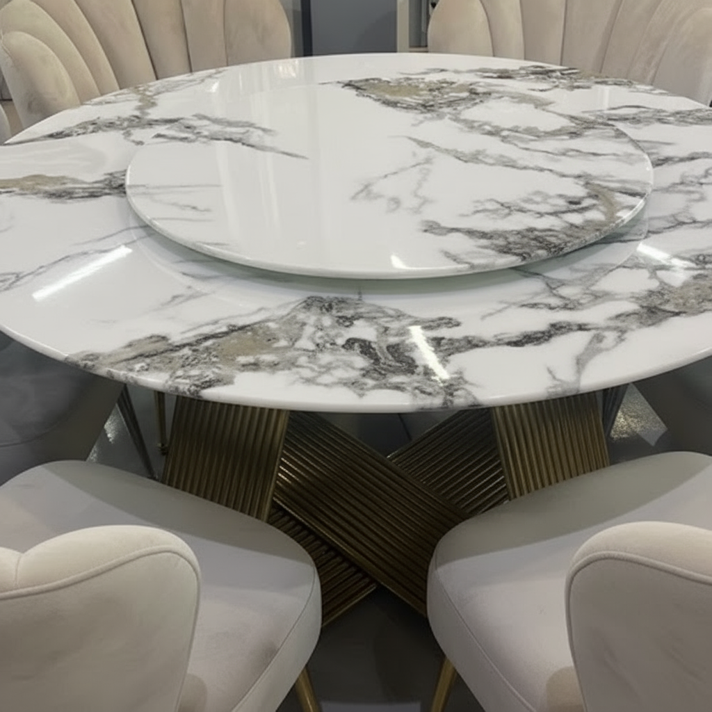 Dining table with exact marble colors