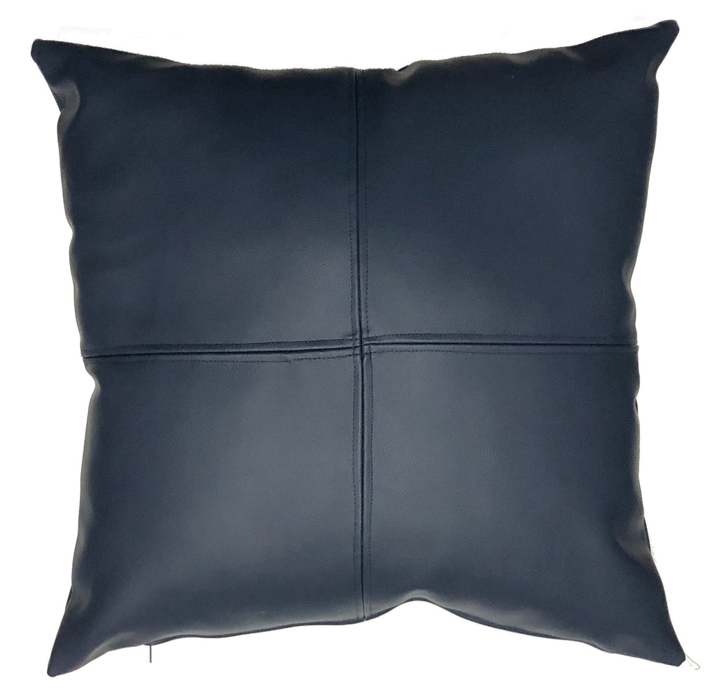 Leather Navy Cushion - MHF Decor-Delights