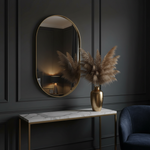 Dynasty Oval Gold Mirror Dark Setting