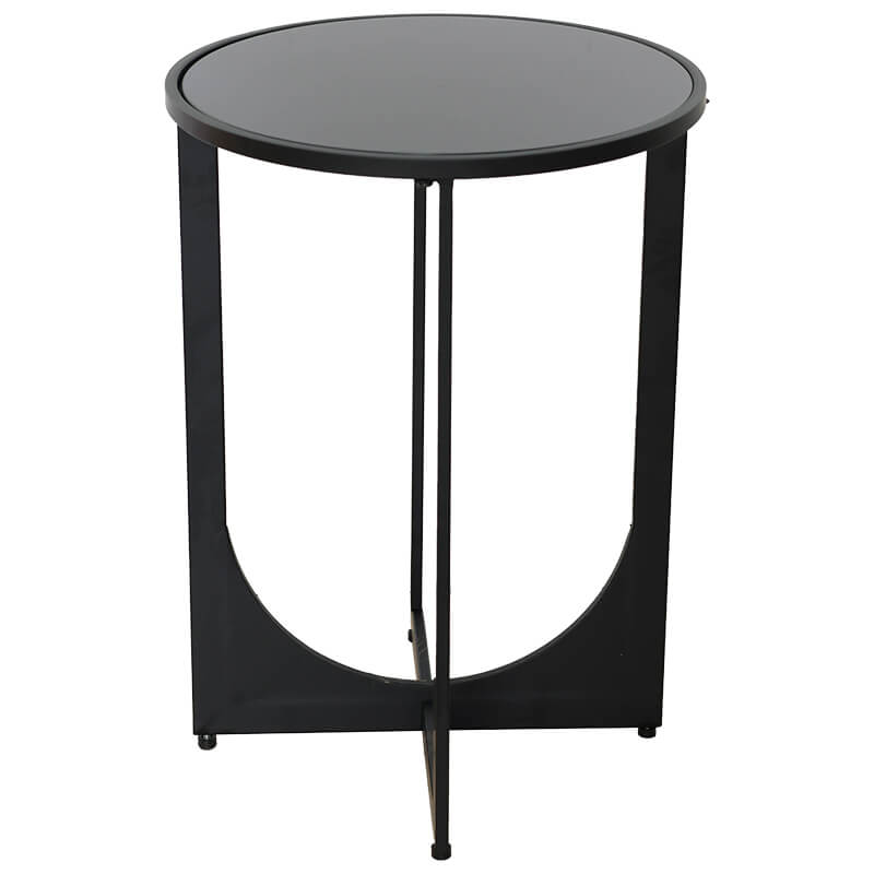 Ezra Metal/Glass Side Table (Black)