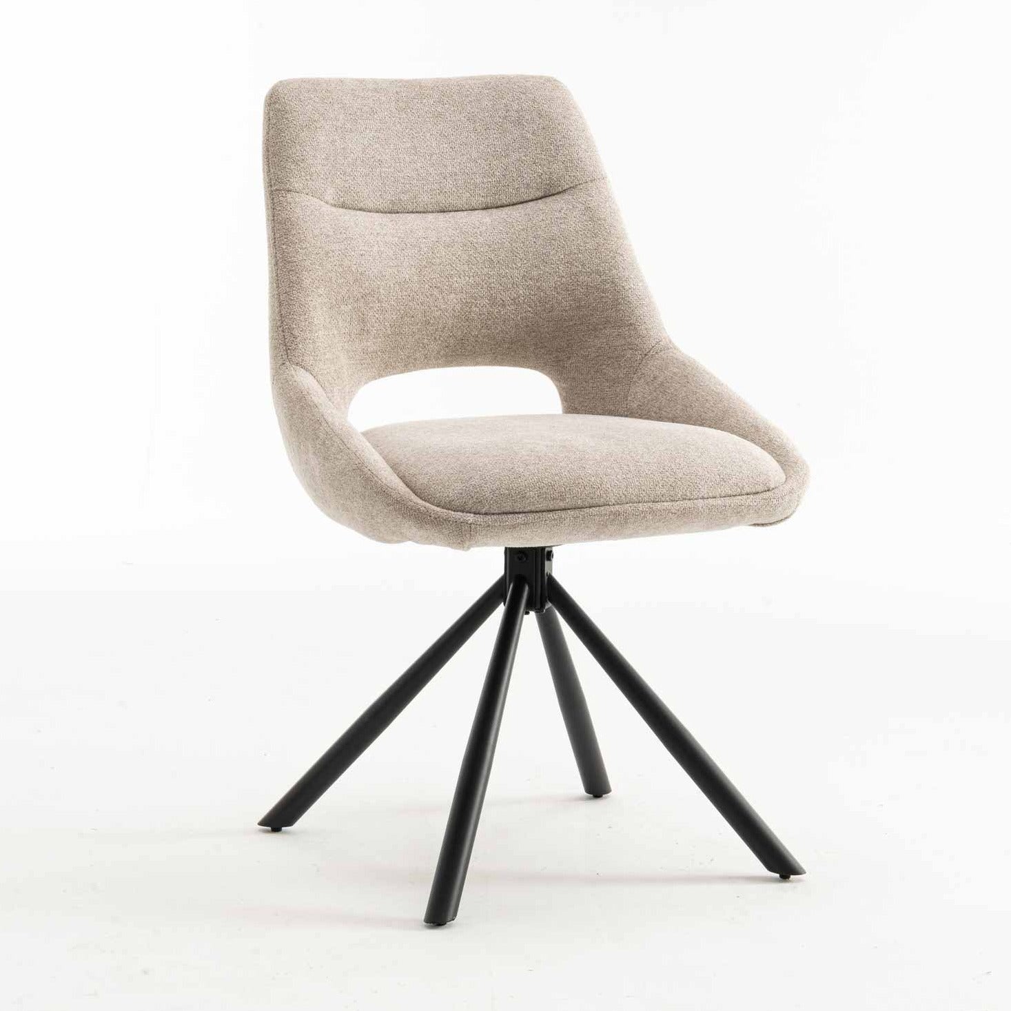 Caprese Swivel Fabric Dining Chair (Available in Cream and Green)