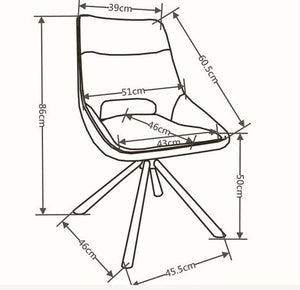 Caprese Swivel Fabric Dining Chair (Available in Cream and Green)