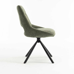 Caprese Swivel Fabric Dining Chair (Available in Cream and Green)