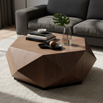 Geometric faceted coffee table in luxury setting