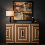 Geometric sideboard in luxury setting