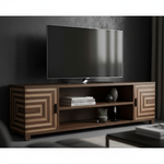 Geometric TV unit in luxury setting