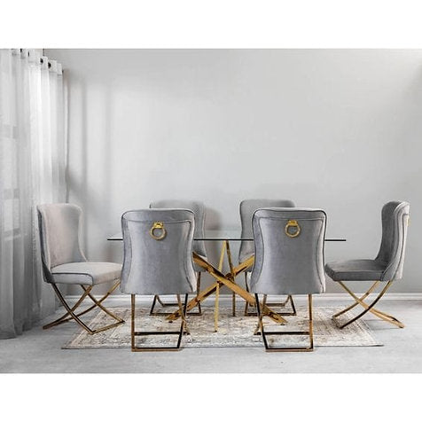 Hudson Rectangular Dining Table (Gold)