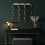 Gold Circle Mirror Wall Art in Luxury Setting