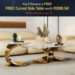 PROMO DEAL - DIOR Coffee Table (Available in Gold or Chrome Black) RECEIVE YOUR FREE MATCHING CURVED SIDE TABLE!