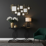 Gold Geometric Mirror Wall Art in Luxury Setting