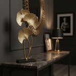Gold Ginkgo Sculpture in Luxury Setting