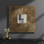 Gold Sunburst Mirror Close-Up Contemporary Setting