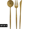 Gold Cutlery Knife, Fork and Spoon (Set) PVD