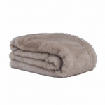Greige Faux Fur Throw Square