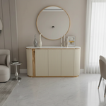 Hanso Lux Marble Sideboard (150 cm) Available in Off White/Gold or Dark Grey/Silver