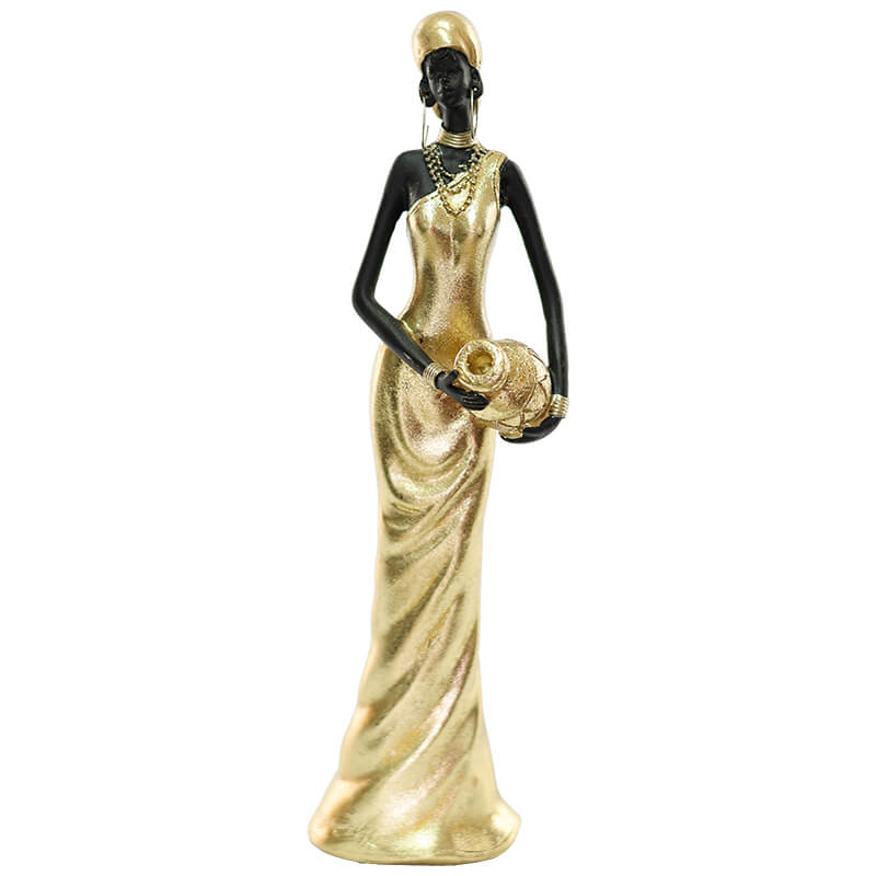Gold lady with vase (30 cm)