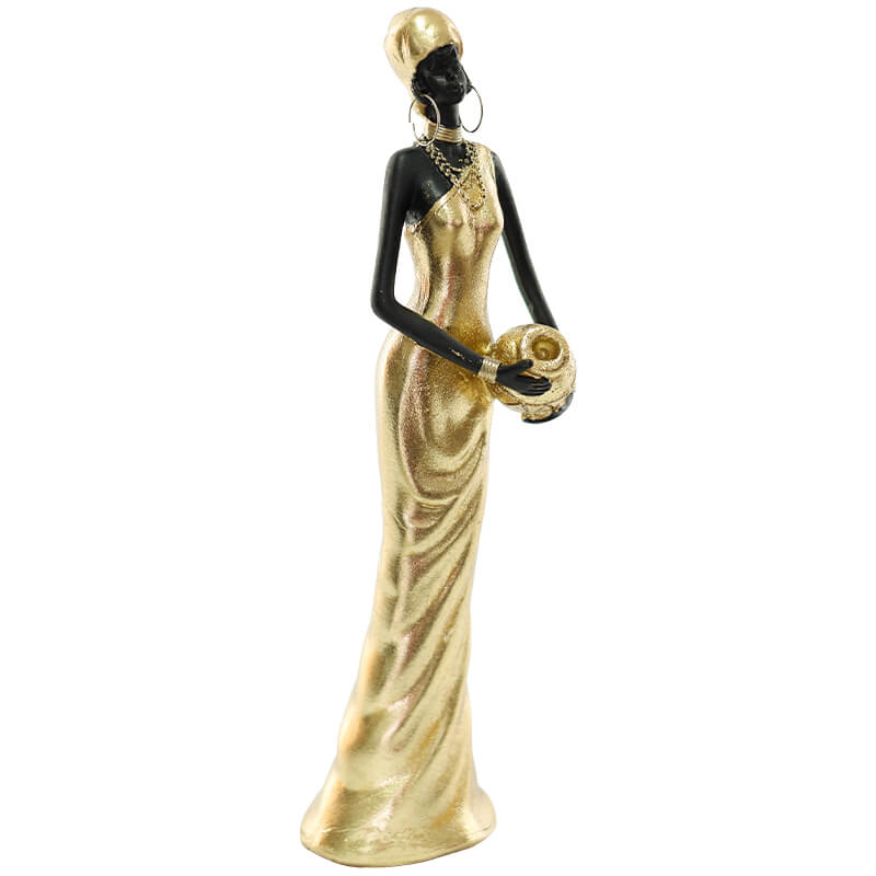 Gold lady with vase (30 cm)