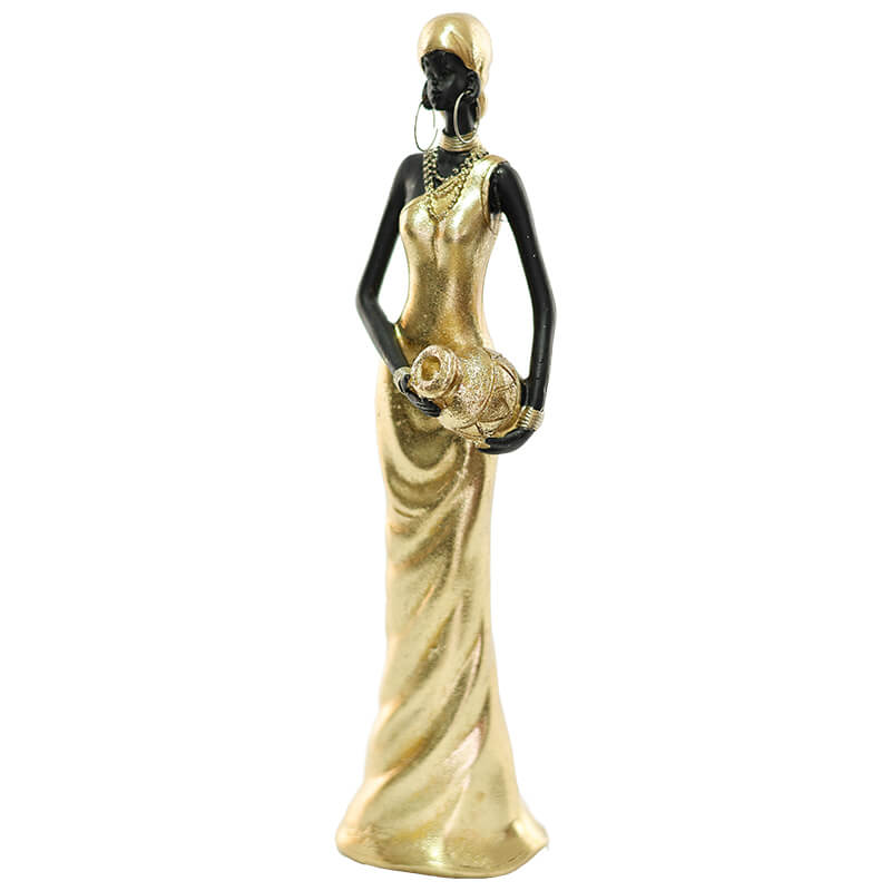 Gold lady with vase (30 cm)