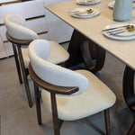 Langford Ash Wood Dining Chair with upholstered cotton linen seat