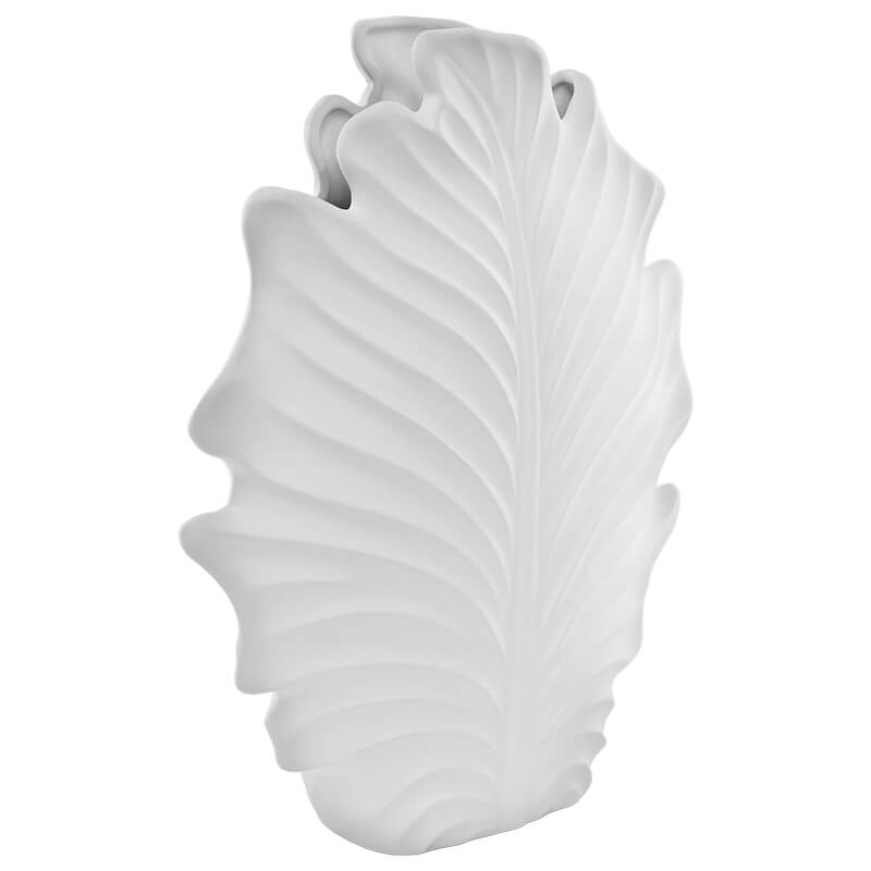 Matt White Leaf Vase (38 cm)