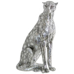 Leopard Sitting (38 cm) Silver