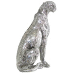 Leopard Sitting (38 cm) Silver