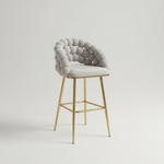 Alley Velvet Bar Stools (Available in Black, Taupe, Off White, Light Grey or Dark Grey) For a Set of 2