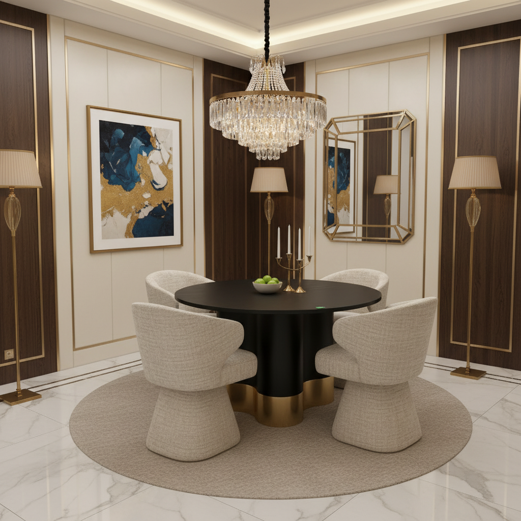 Lily Dining Table and Chairs in elegant setting