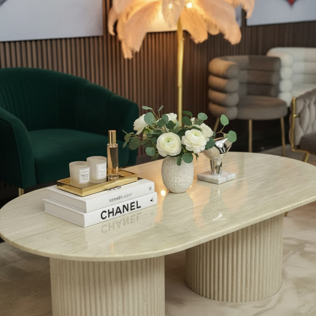 Luminance Coffee Table 130cm close-up in luxury setting