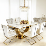 Montclair Marble Dining Table (200 cm) Available in Silver or Gold