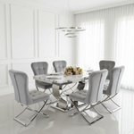 Montclair Marble Dining Table (200 cm) Available in Silver or Gold