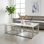 Marble Nesting Tables Contemporary Setting