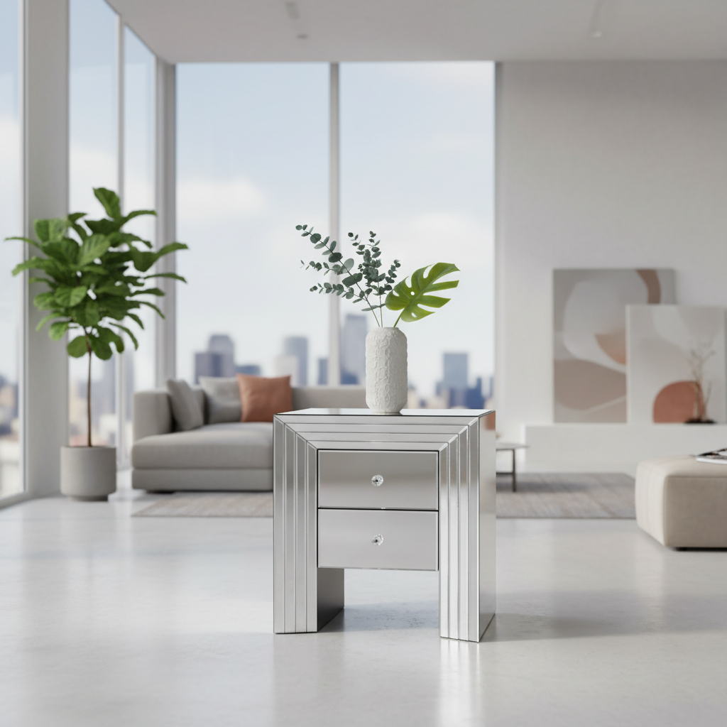 Mirrored Pedestal Contemporary Setting