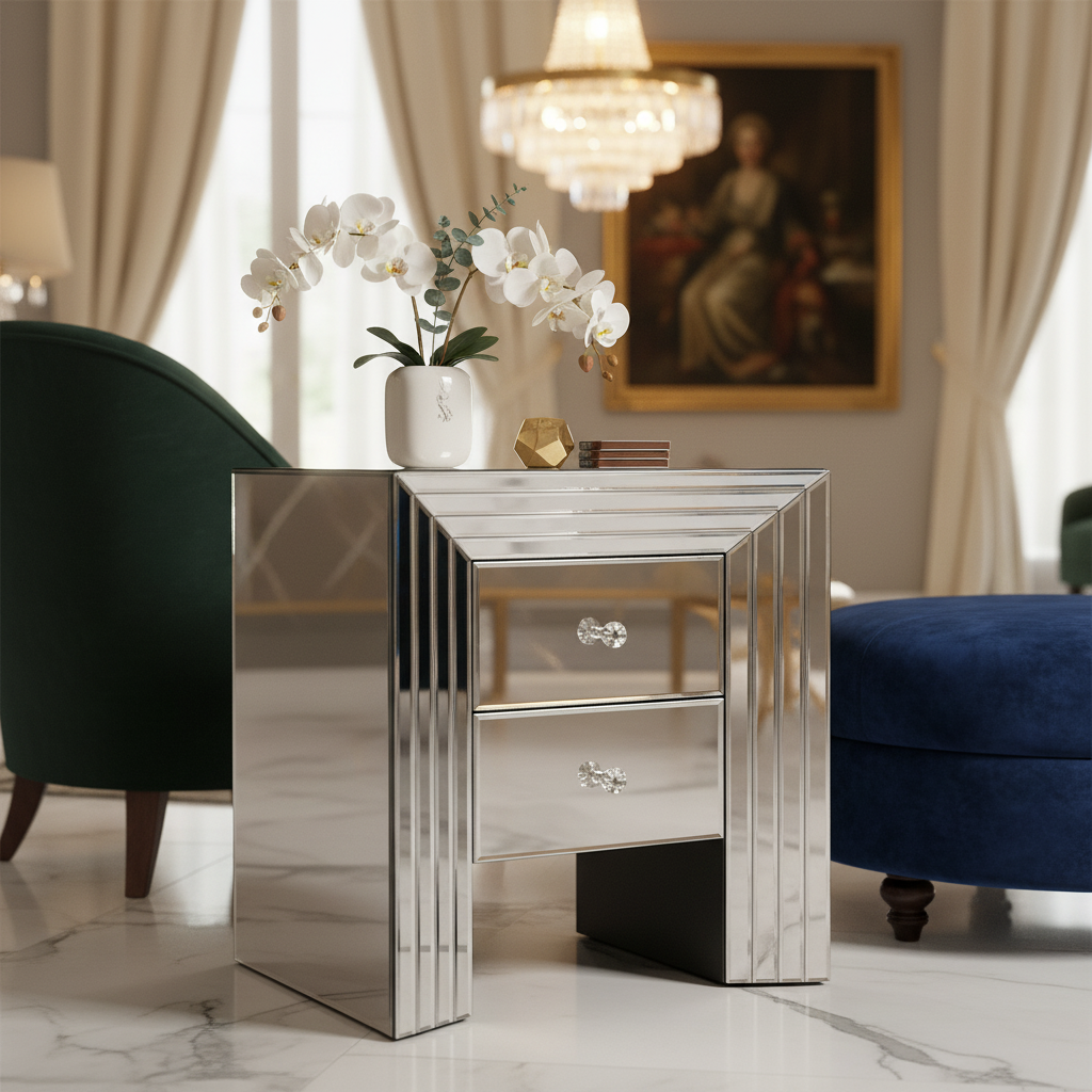 Mirrored Pedestal Luxurious Close-Up