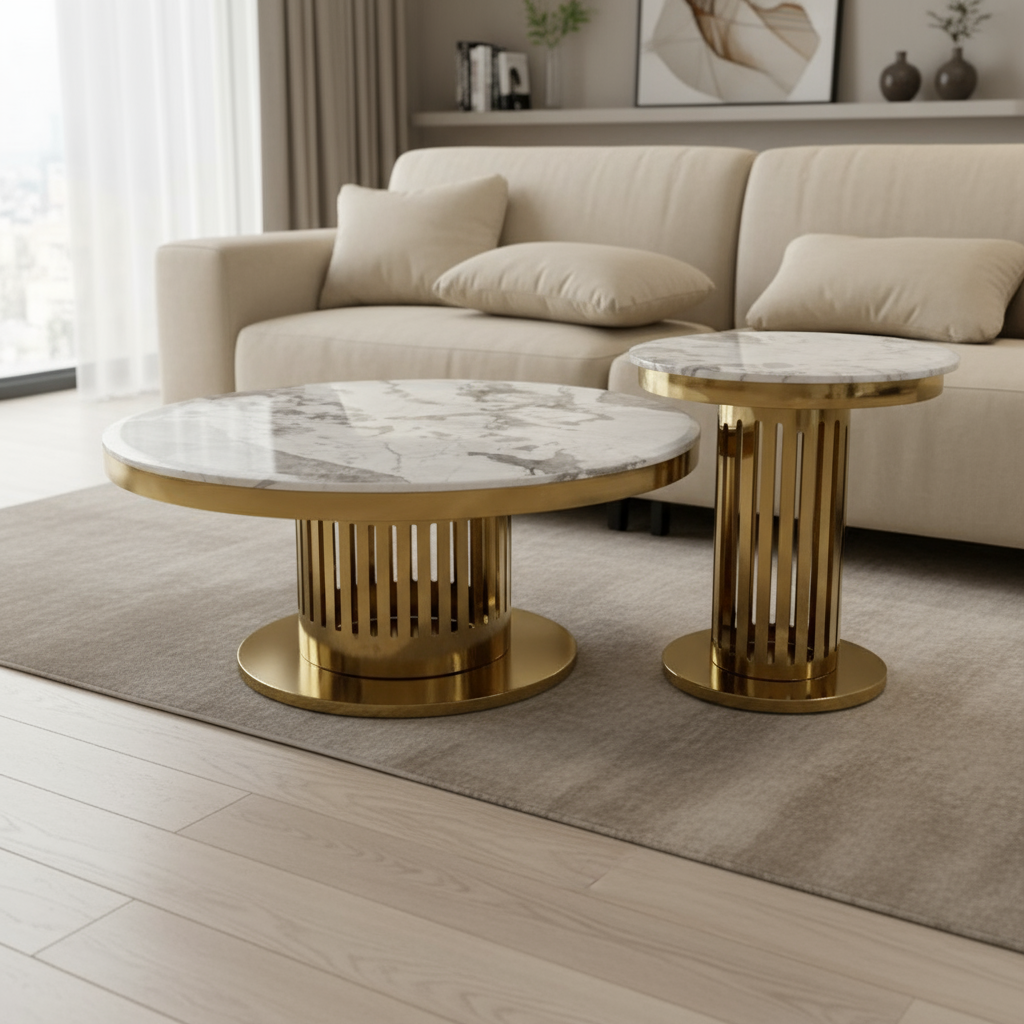 Modern coffee tables in contemporary setting