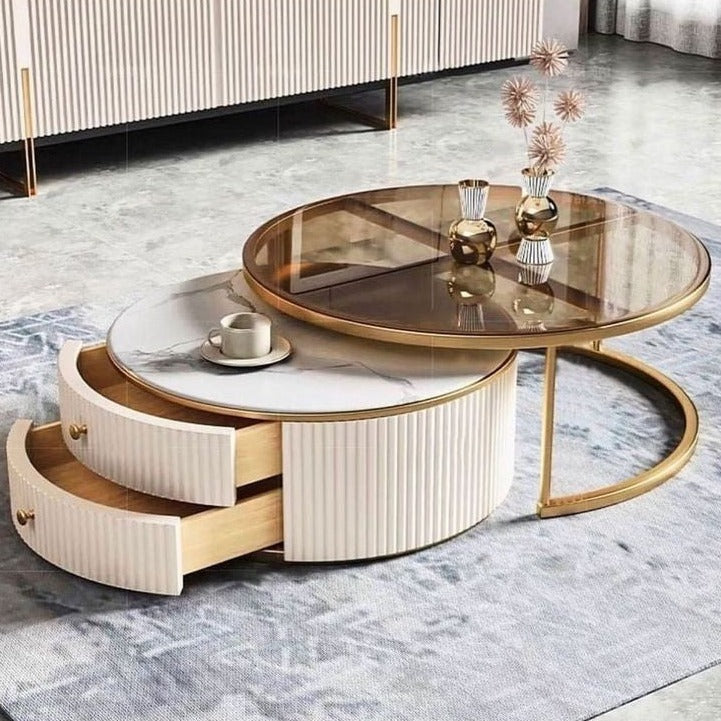 Fiji Nesting Coffee Table Set (Tinted Glass)