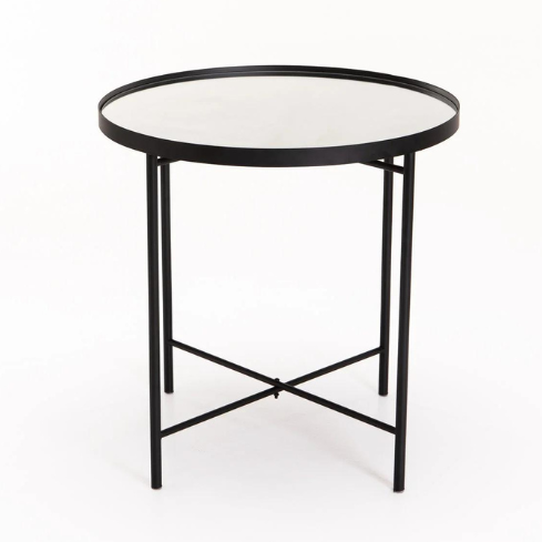 Pixie Mirror Side Table (Black) 52 cm