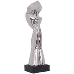 Thinking/Praying Statue (Silver) 41 cm
